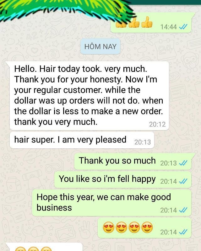 Customer chat or order receipt from a Beyond Lace partner