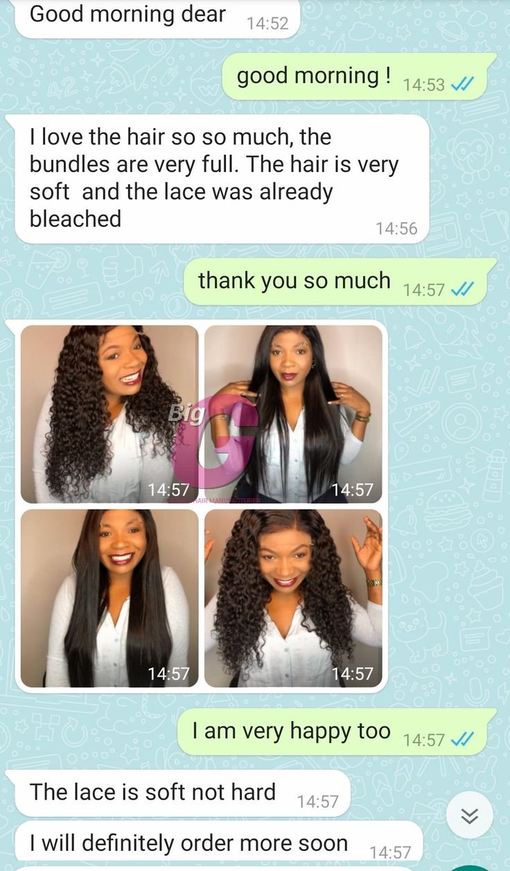 Customer chat or order receipt from a Beyond Lace partner